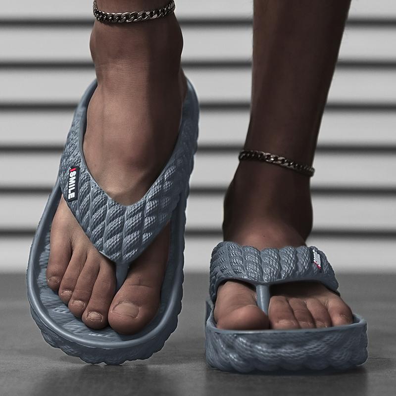 36-45 Velké jednobarevné módní žabky s měkkým dnem pro pánské pantofle, domácí, ležérní