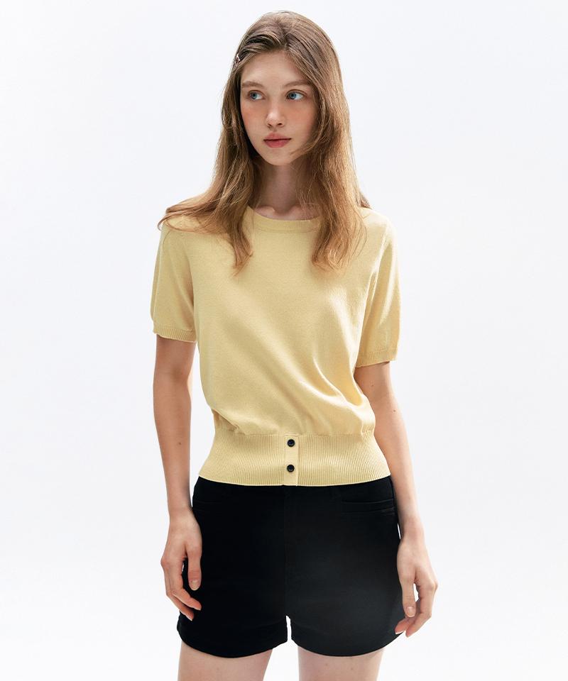 MARIE CLAIRE Waist Button Round Knit (Mafbkn37Mye)