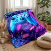 Neon Gaming Controller Theme blanket Lightweight Warm Flannel Blanket Decorative Throw Blanket for Home Decoration