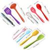 Colorful Kitchenware 10 Piece Set Storage Bucket Multifunctional Non Stick Pot Spatula Cooking Set Color Box