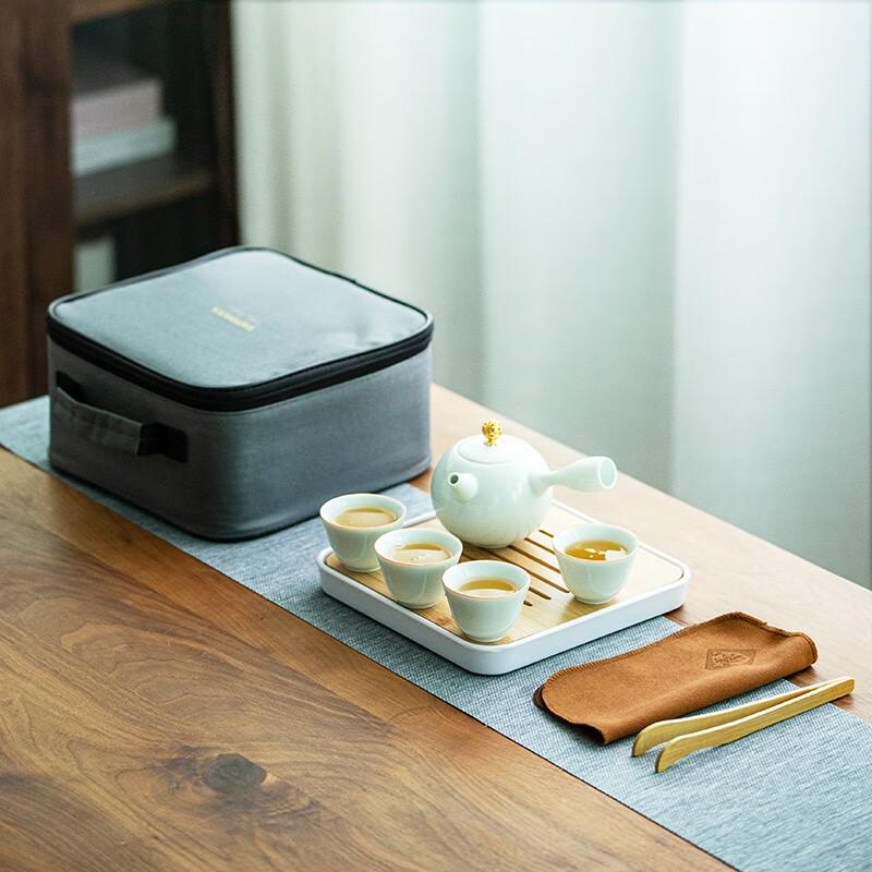 TAYOHYA Fúyáo Qīngyún 9-Piece Ceramic Travel Tea Set