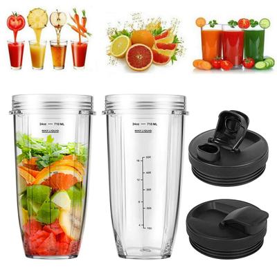 Blender Replacement Parts for Ninja 24oz Cups with Lids 7 Fins Extractor Blade Set BPA-Free Dishwasher Safe Blender Accessory Compatible