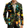 Herren Bedruckter Kord Samt Taschen Anzug Jacke Cardigan Herren Freizeitanzug