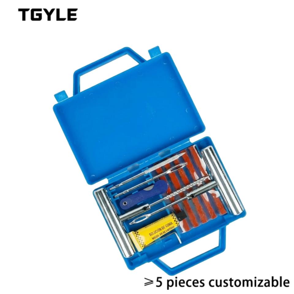 Car Repair and Tire Repair Tool Set, Metal Iron Handle, Super Hardness, Quick Emergency Repair, Vacuum Tire Cover Box