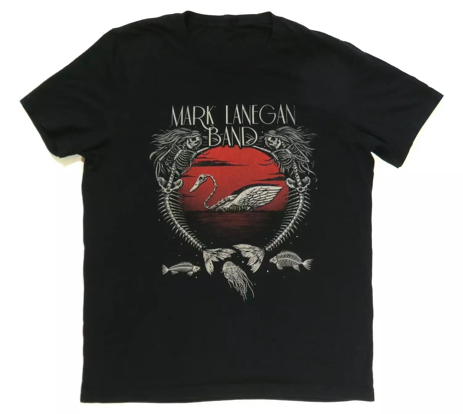 Vtg Mark Lanegan Band For Fans Cotton Black Full Size Unisex Shirt MM1678 S разноцветный
