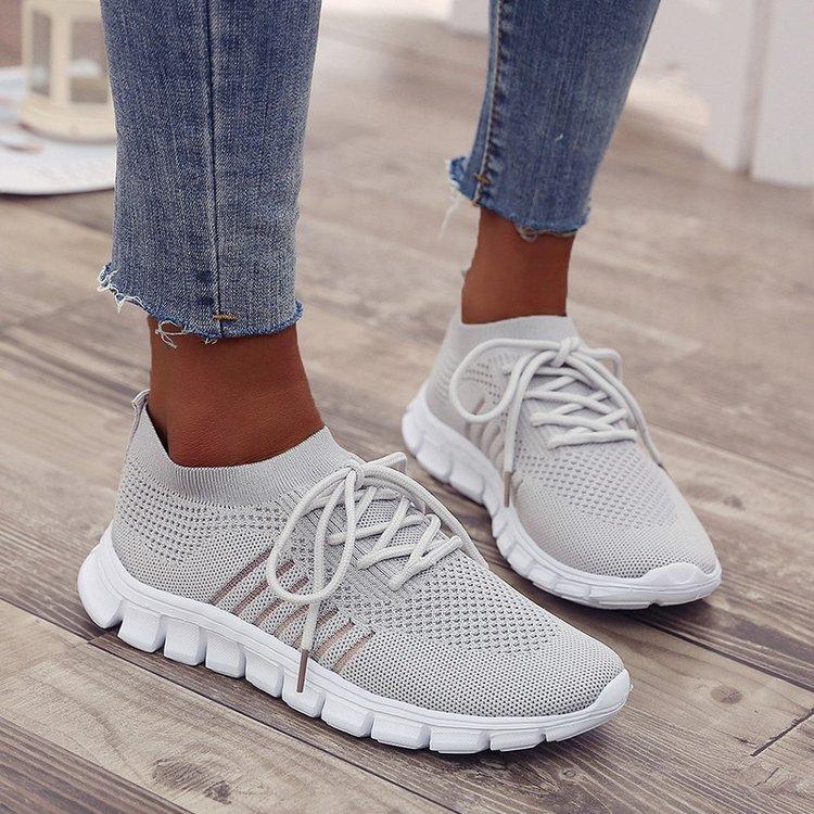 

Summer fly-woven women s shoes mesh single shoes breathable sneakers cross-lace-up muffin sole sneakers 39 серый