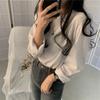 2025 Spring Korean Solid Color Loose Long Sleeve T-shirt for Women and Students