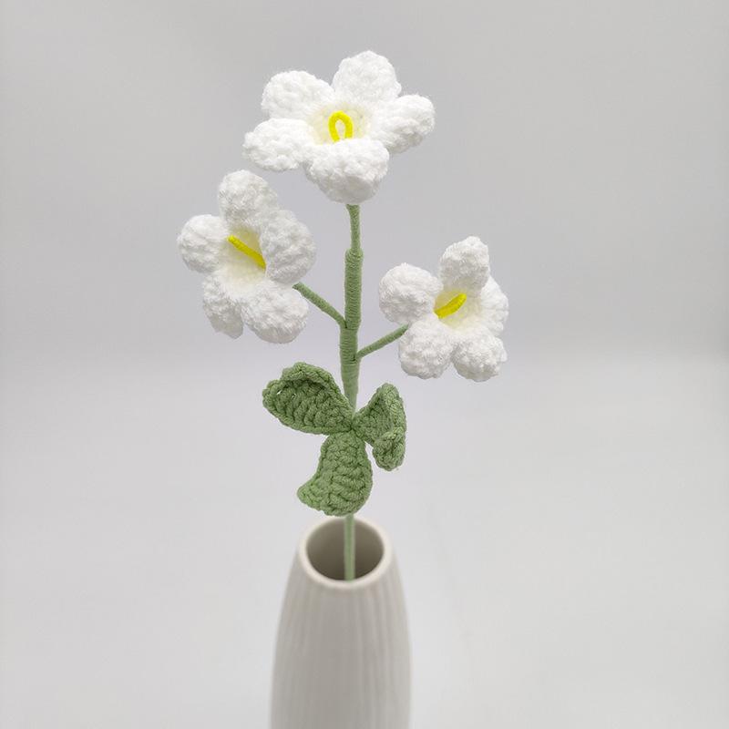 Mini Rose Crochet Flowers Creative Knitted Flowers Crochet Woven Flower Bouquet Wedding Party Home Decor Gift