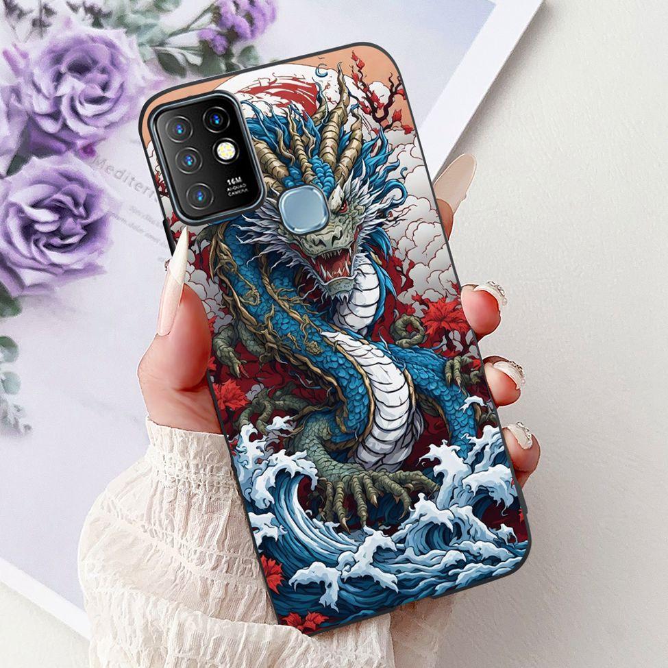 For Infinix Hot 10 Case Silicone Cute Cat Fashion Flowers Luxury Painted Back Cover For Inifnix Hot 10 Phone Case X682B X682C