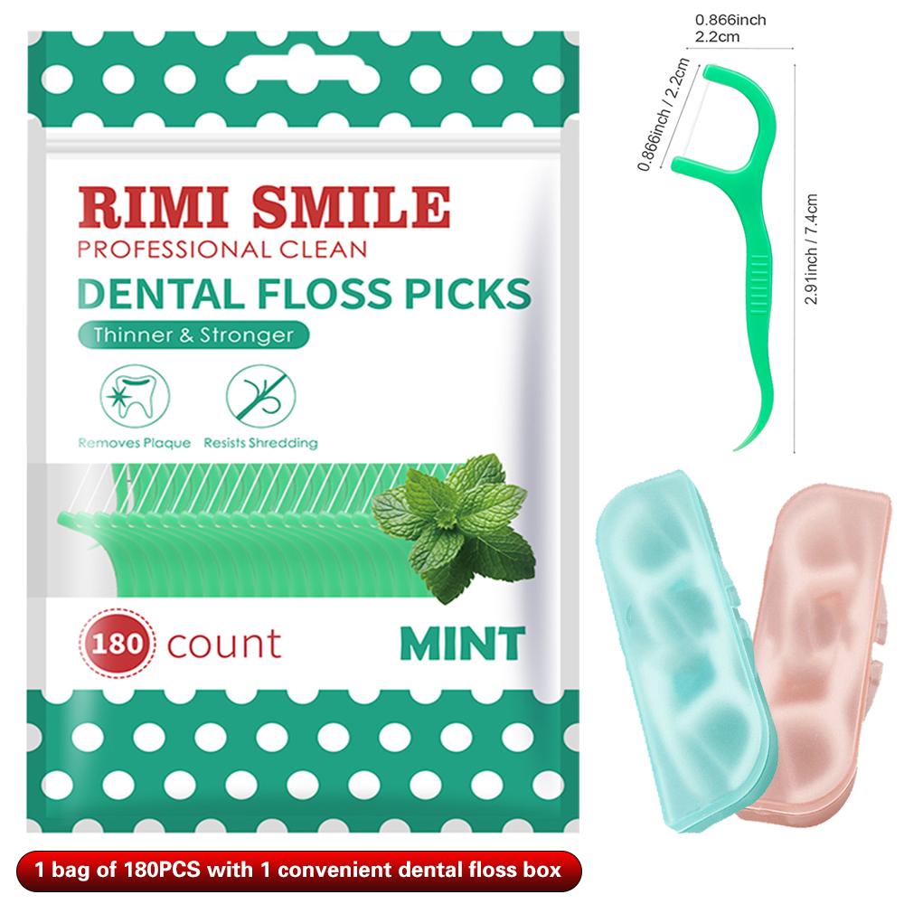 (Equipped with convenient dental floss box) Mint flavored 330/180/58/10PCS - Affordable dental floss stick - Daily oral care too
