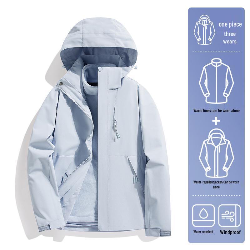 2024 Outdoor Mountain 3-in-1 Windproof & Light Rainproof Mountaineering Suit for Men & Women