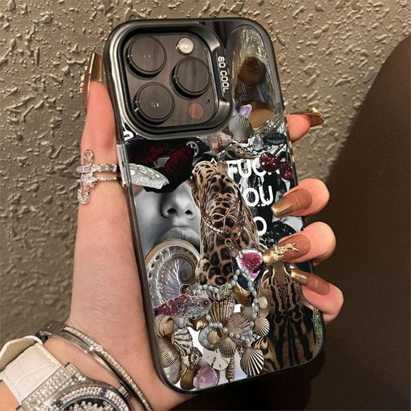Leopard Lip Print Laser IMD Phone Case for Samsung Galaxy A16 A26 A25 A36 A56 A55 A54 A53 5G S25 Ultra S24 FE S23 Plus S22 Cover