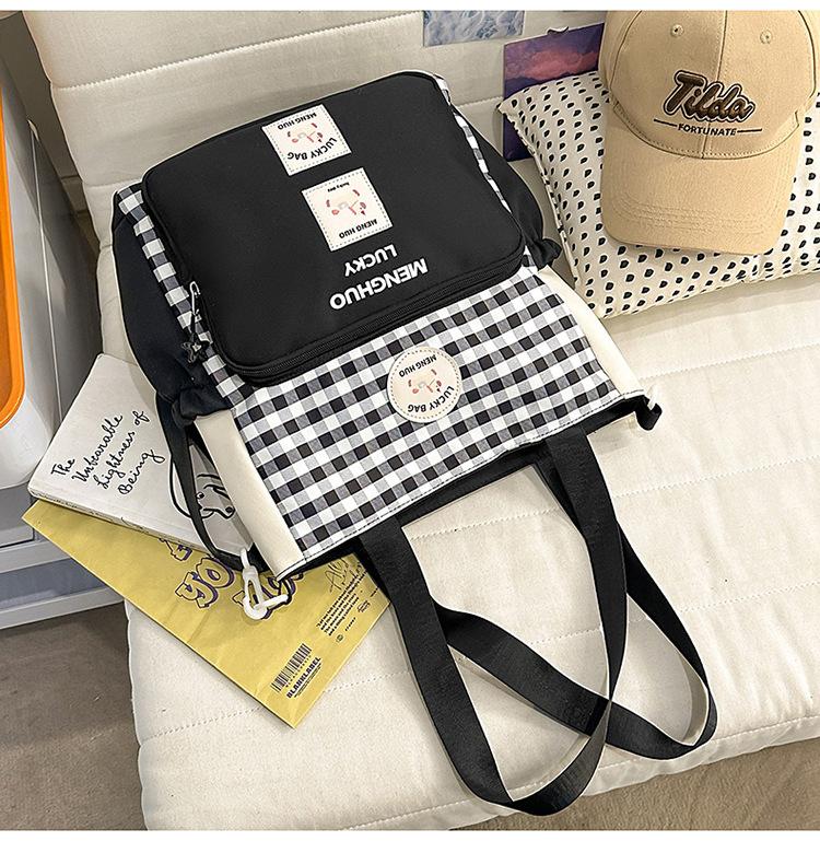 Schoolbag Girl Small Fresh Junior High School Student Schoolbag Ins Style Pattern Cute Lightweight Campus Backpack Versatile Tutoring Bag
