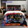 Johnny Hallyday Three-piece set (1 * duvet cover + 2 * pillowcase, without core) 2D Flat Christmas birthday gift Soft and comfortable Bedding set