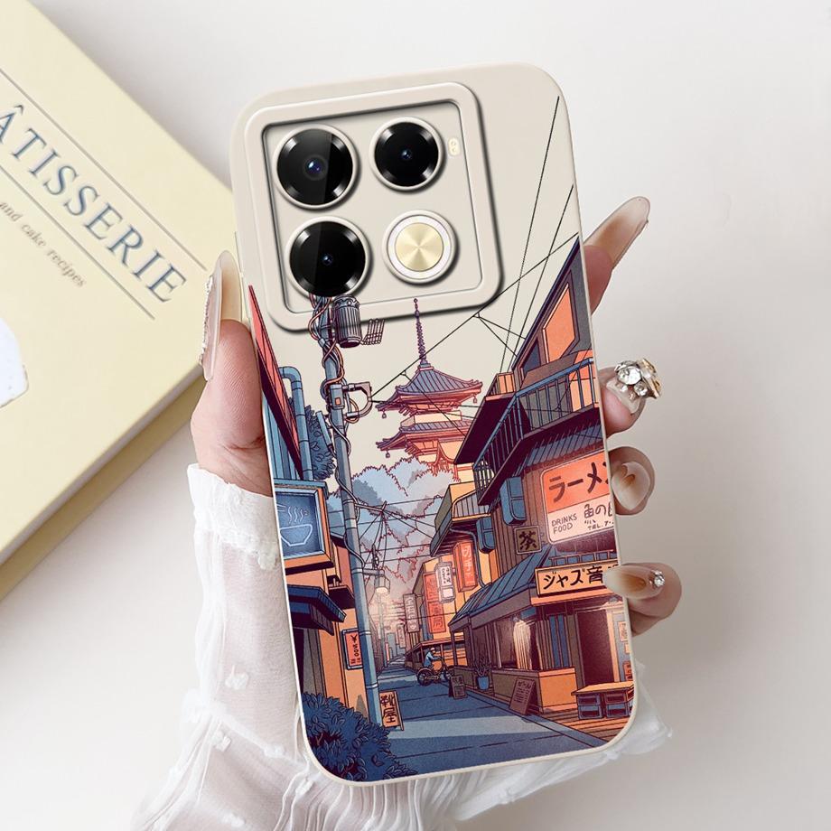 For Infinix Note 40 X6853 / Note 40 Pro 4G 5G / Note 40 Pro+ Plus Case Cover Liquid Silicone Soft TPU Cool Style Cartoon Fundas