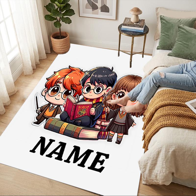 Custom Name Wolf Living Room Non-Slip Area Rug Soft Carpet for Bedroom Kids Playroom Sofa Office Home Decor Doormat