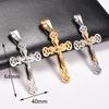 Stainless Steel Punk Jesus Crucifixion Cross Pendant Necklace for Women Men Religious Faith Prayer Charms Chain Metal Jewelry
