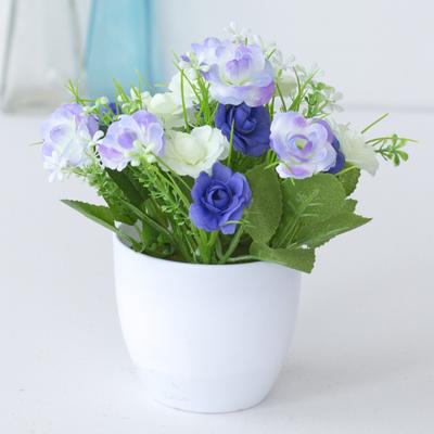 1 Set Artificial Potted Plant Lifelike Decorative Plastic Wide Rose Table Simulation Bonsai for Restaurant Home