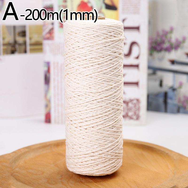 Buy 50m/200m Packaging Rope Handmade Cotton Twisted Cord Wall Hanging ...