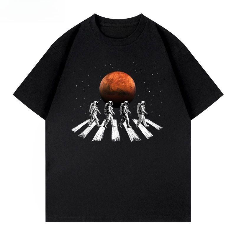 

Марс Иммиграция Астронавт Космическая прогулка SPACE-X Маск Футболка с коротким рукавом Мужская и Женская Свободный Повседневный Топ Хлопок Летняя Одежда Y2k 4XL