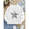 European Sizes Kids' Crewneck Sweatshirt - Star Sequin Pattern Print Design , Sportswear And Casual Wear, Soft And Comfortable, Children's Clothing