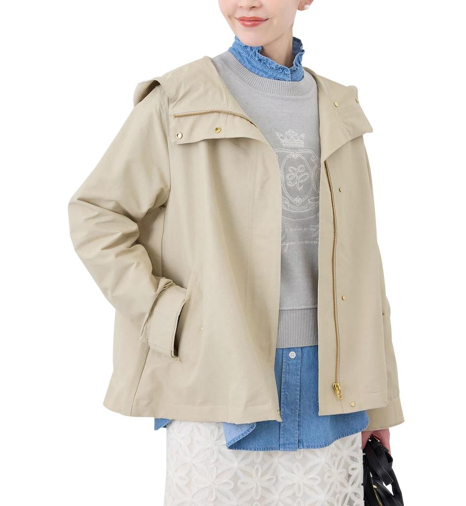 ROPE PICNIC Basic Mountain Parka with Pollen Guard and GDL15140 Women's Water-Repellent Finish, Beige,