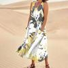 Women's Summer Casual Fashion Easter Printed Sleeveless Round Neck Pocket Dress