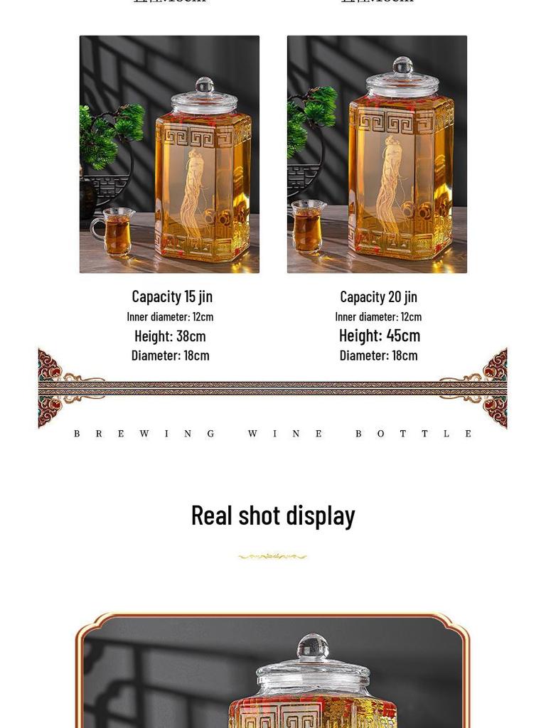 Luxury Sealed Wine & Baijiu Soaking Jar with Faucet for Household Use