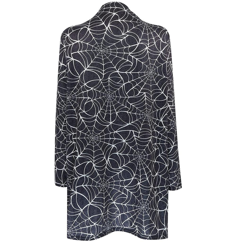Women's Halloween Long Sleeve Cardigan Cardigan Spooky Pattern Top Coat