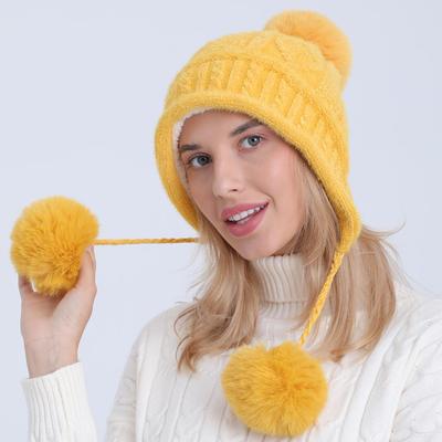 Cappello caldo da donna in morbida lana di ciniglia lavorata a maglia in peluche autunno inverno