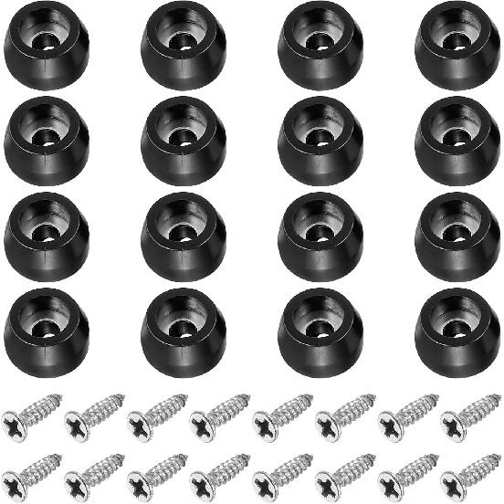 PATIKIL Cutting Board Feet, 16 Pack Round Rubber Feet Bumpers Non Slip Bumper Pads with Stainless Steel Screws for Furniture Chairs Desks Electronics