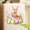 Easter Bunny And Flower Stickers Removable Waterproof Pvc Decals For Living Room Balcony Window Decor Easter Party Decoration