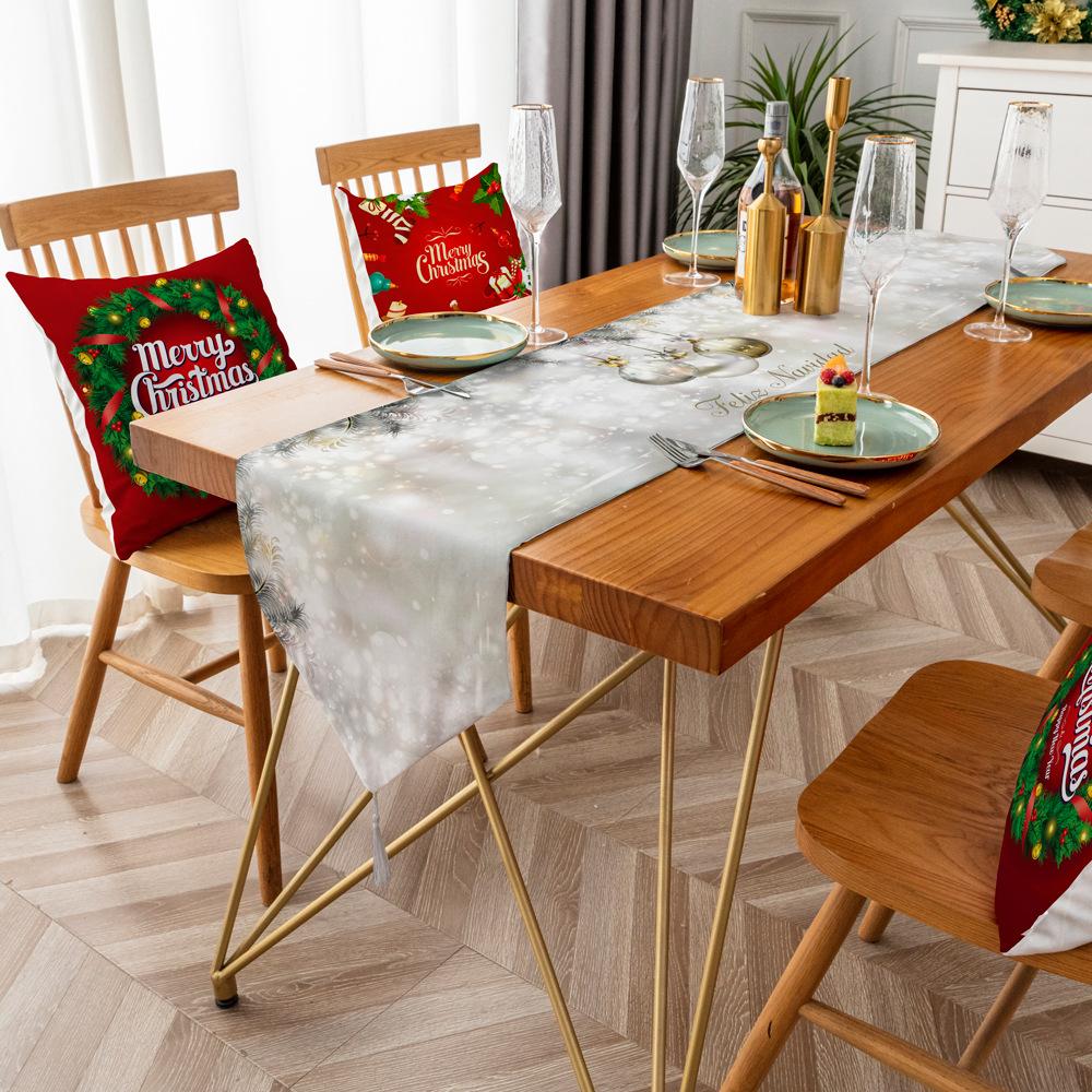 Christmas Table Flag Christmas Decoration Dining Table Coffee Table Tablecloth Holiday Gifts