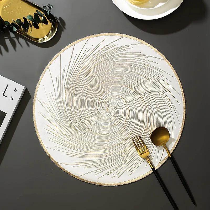 

1Pc 38x38cm Round PVC Waterproof Placemat Insulation Anti Slip Table Lamp Mat Home Decor Kitchen Accessories 38x38cm