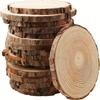 10 PCS Unfinished Pine Wood Slices for Centerpieces 5.1-5.5" Round Wooden Discs with Tree Bark Cookies Circles 0.39" Thickness