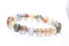KOUOKU Old Multicolor Rutilated Quartz Bracelet 10mm Power Stone Money Luck Good Luck Brazilian Natural Stone Prayer Beads Rutilated Quartz [K