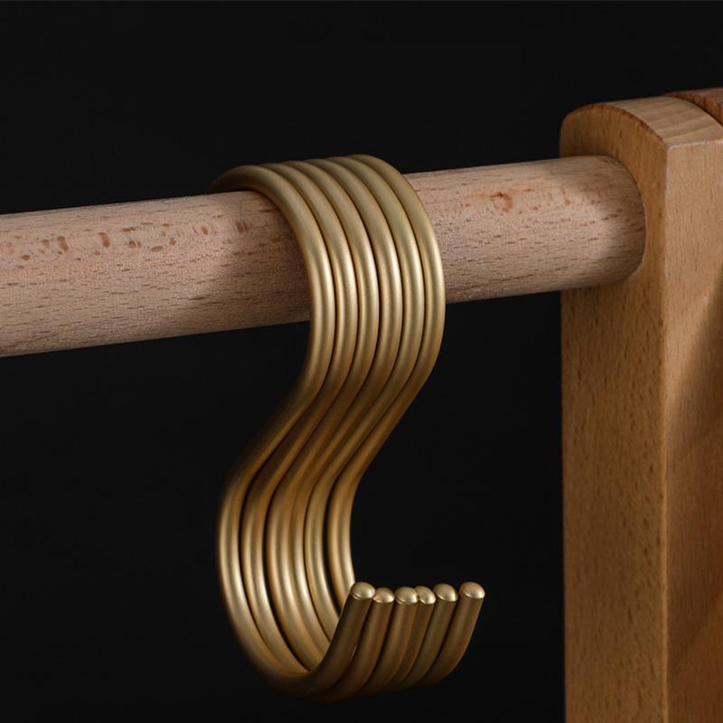 

5/10 шт. крючков в форме буквы S для шкафа, многофункциональный подвесной металлический крючок золотого/серебряного цвета для одежды, сумок, головных уборов, система органайзера для шкафа 5PCS золотой