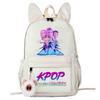 Kids Rabbit Ear Backpack Girls Kpop Zoey Mira Rumi Rumi Mira Zoey Printed Student School Bag