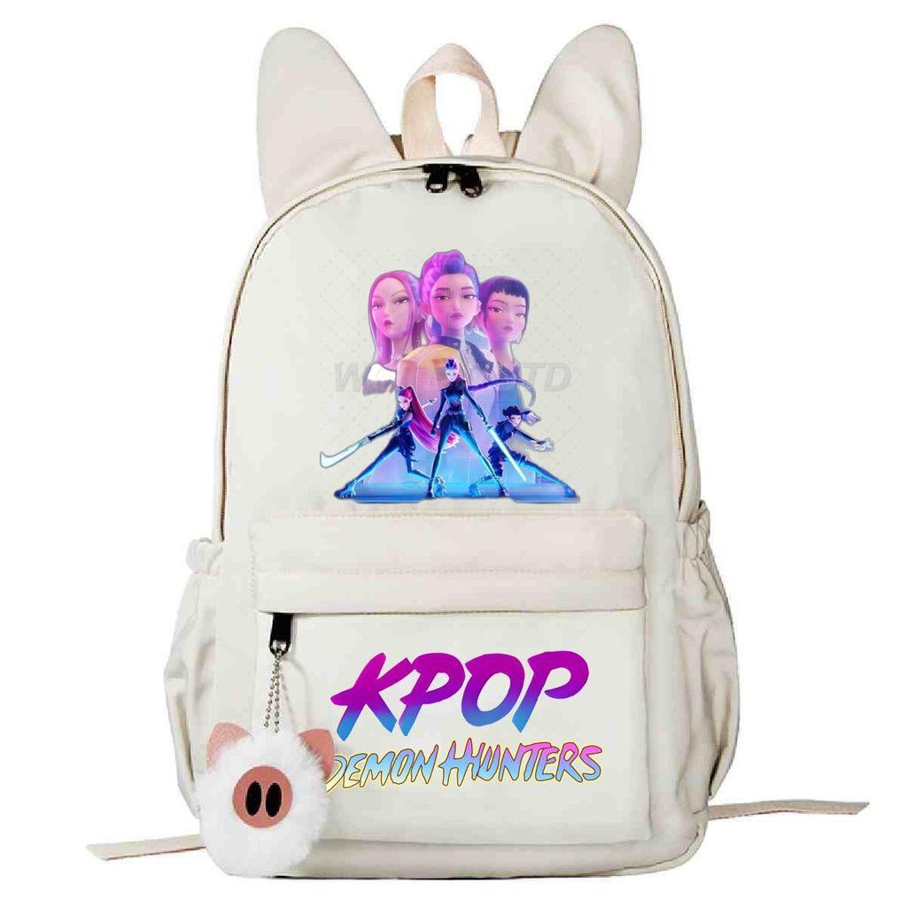 Kids Rabbit Ear Backpack Girls Kpop Zoey Mira Rumi Rumi Mira Zoey Printed Student School Bag