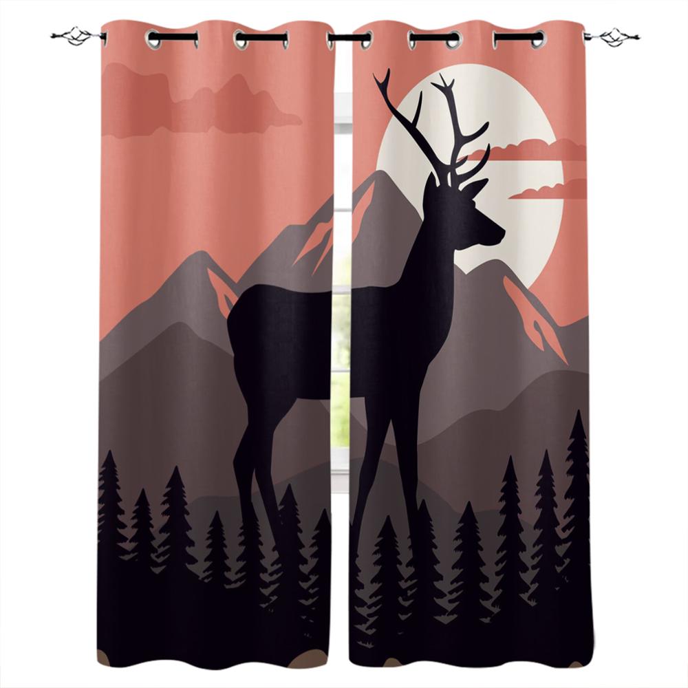 

Мультфильм Лес Животное Дерево Лиса Медведь Кролик Ребенок Шторы на окна Шторы для гостиной Декоративные элементы Гостиная 135W x 60H(cm)