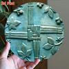 Plaque Croix Celtique Métal Vintage Décoration Murale Religieuse Gaufrée