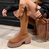 Retro fashion knee boots thick-soled versatile two wear folded knight boots slim high boots wowinter