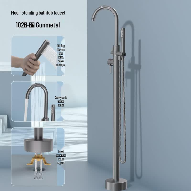 TaiJuFu Model 102 Gunmetal Grey Floor-Standing Bathtub Faucet