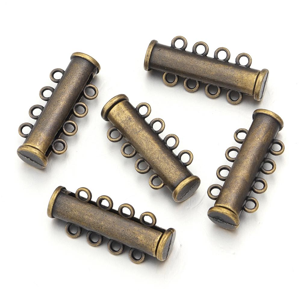 5Pcs 2/3/4/5/6/8 Holes Strong Magnetic Clasps Slide Tubes Lock Clasp Connectors DIY Bracelet Necklace Buckle Hook Jewelry Making