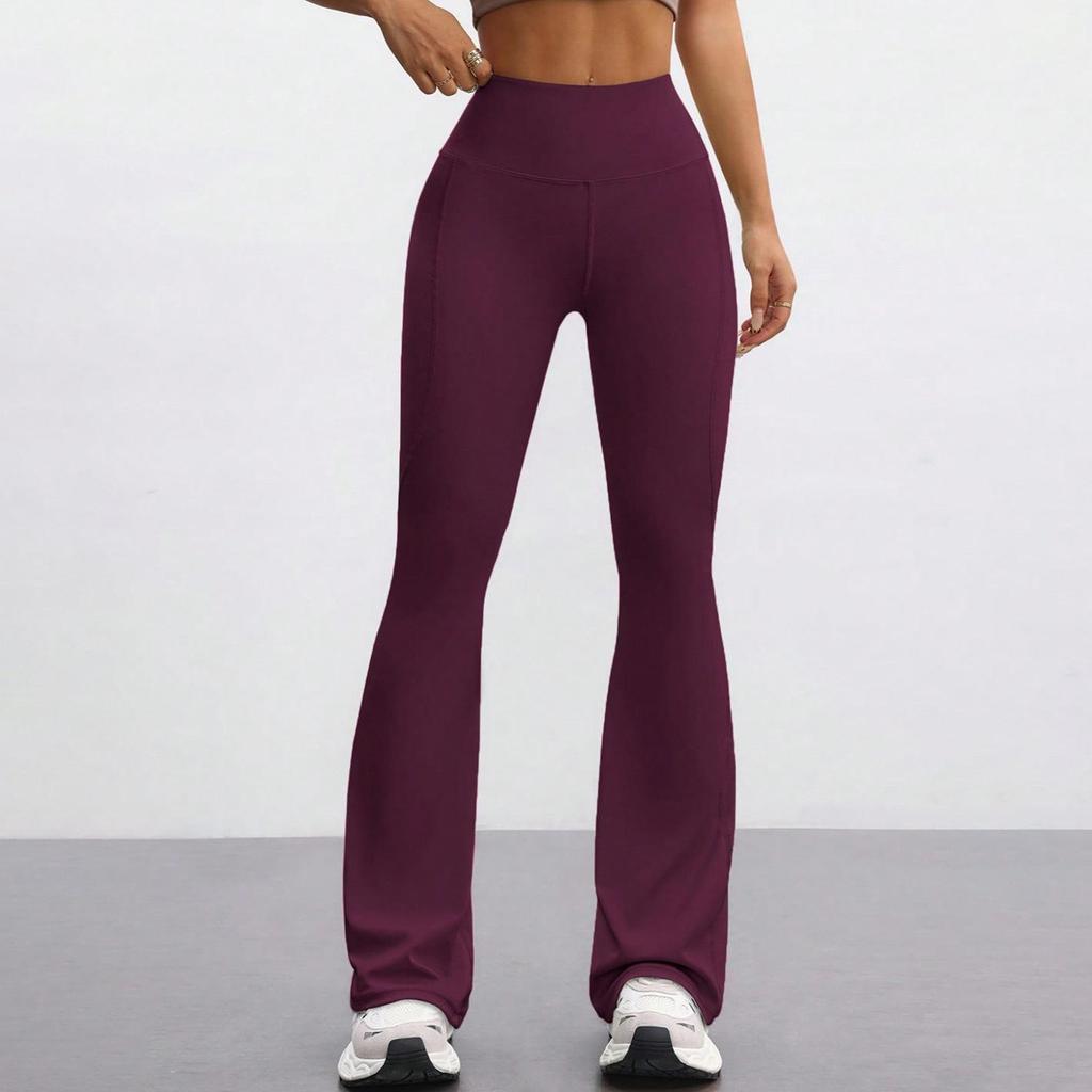Dámské vysokopásé zvonové jógové kalhoty s pocitem druhé kůže: Rychleschnoucí, Zvedající hýždě, Přiléhavé sportovní legíny