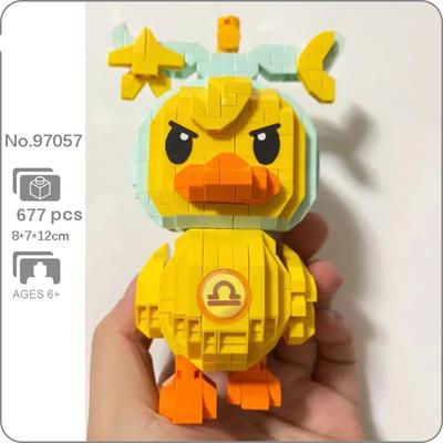 97057 Sternzeichen Waage Ente Tier Sternbild Haustier Puppe Modell DIY Mini Diamant Blöcke Ziegel Gebäude Spielzeug für Kinder keine Box