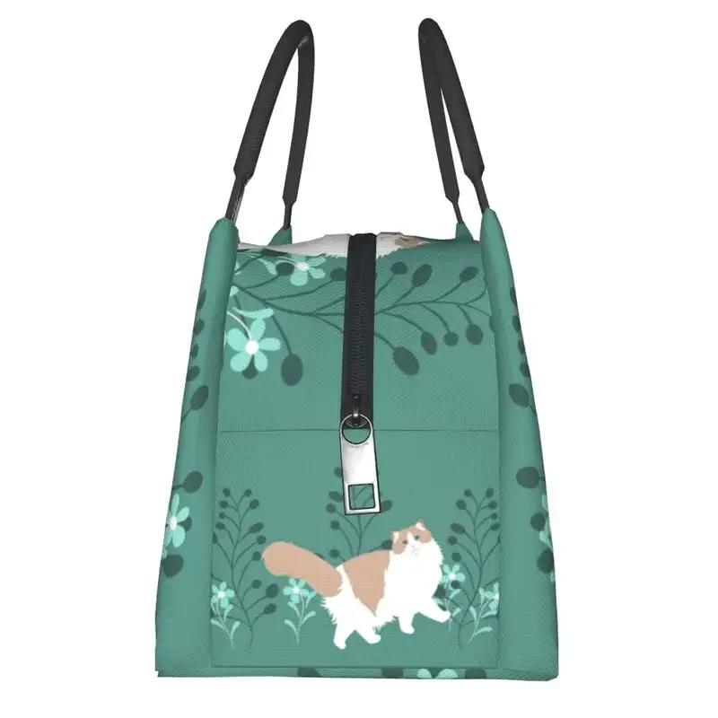 Benutzerdefinierte Elegante Ragdoll Katze Lunchtaschen Männer Frauen Warme Kühltasche Isolierte Lunchboxen für Arbeit Picknick oder Reise