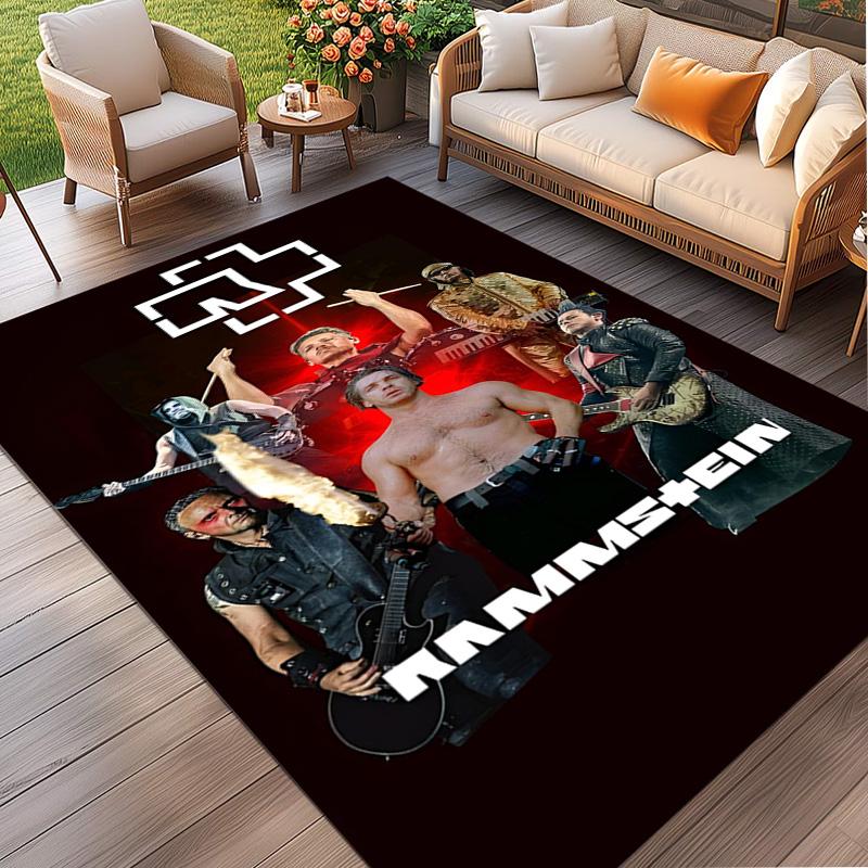 Rammstein Print Rug, Washable Floor Carpet, For Entryway Dorm Laundry Room Office Study, Home Decor Birthday Christmas Gift
