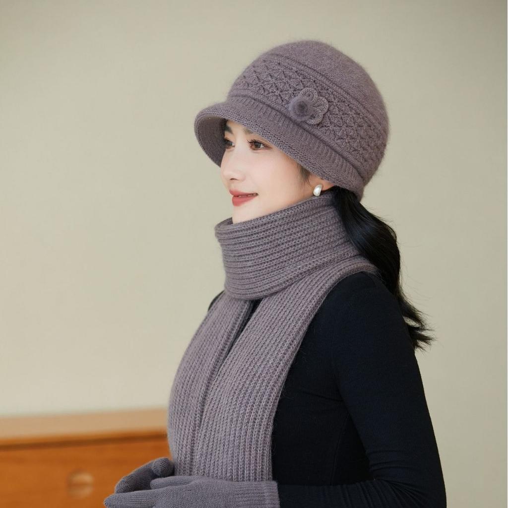 Man Hat Lady Grandma Warm Knitted Wool Hat Mom Hat ColdSeason Old Lady Cold Hat Scarf Strong Strong Strong Strong