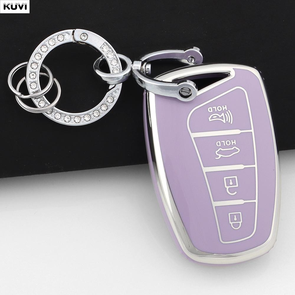 For Hyundai Grandeur Hg Sedan Genesis G80 Santa Fe 3Dm Grand Santafe Ix45 Equus Azera Tpu Remote Key Case Cover Fob Holder